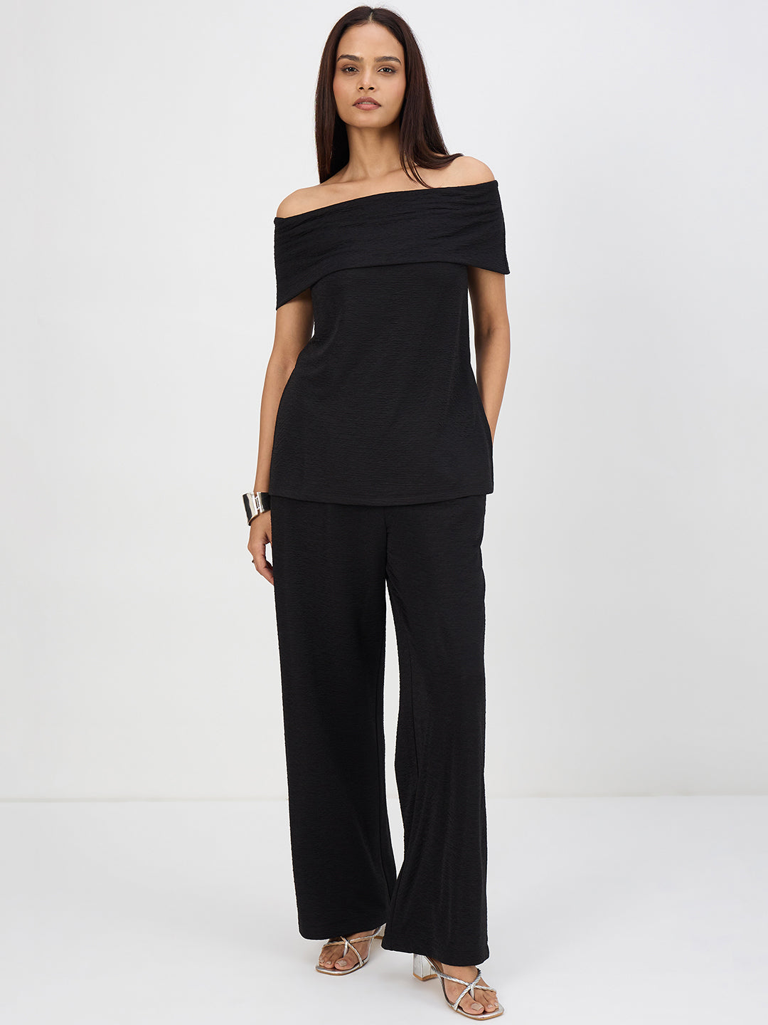 Black Off-Shoulder Co-Ord