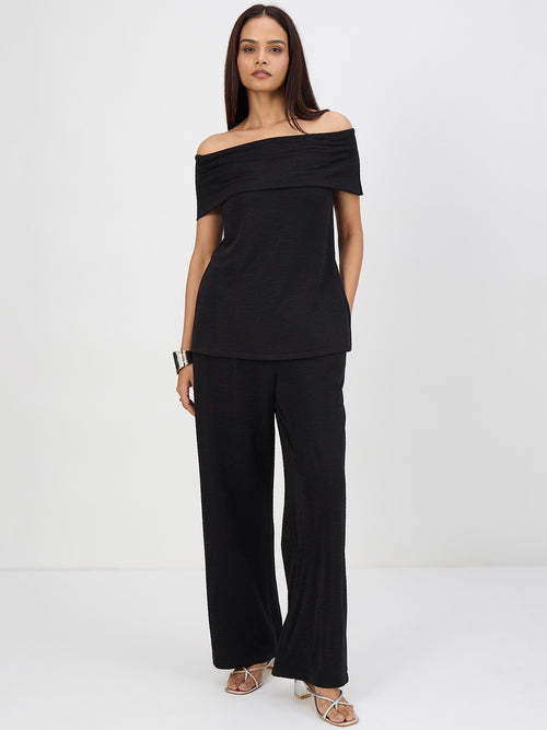 Black Off-Shoulder Co-Ord