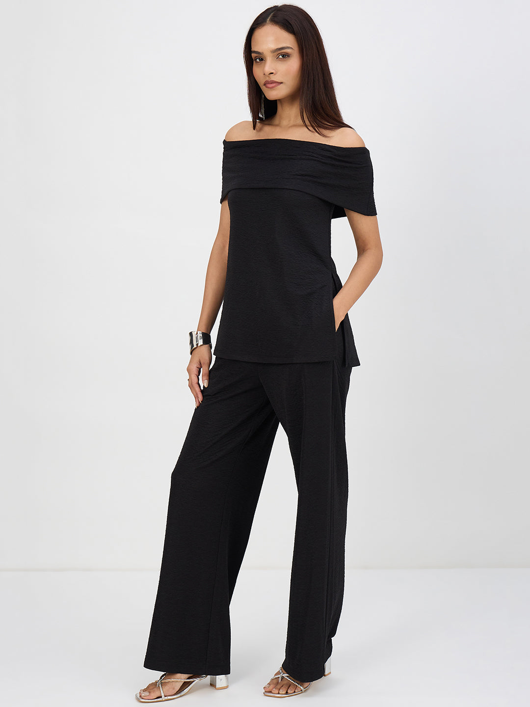 Black Off-Shoulder Co-Ord