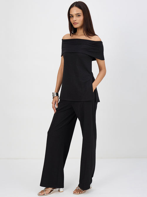 Black Off-Shoulder Co-Ord