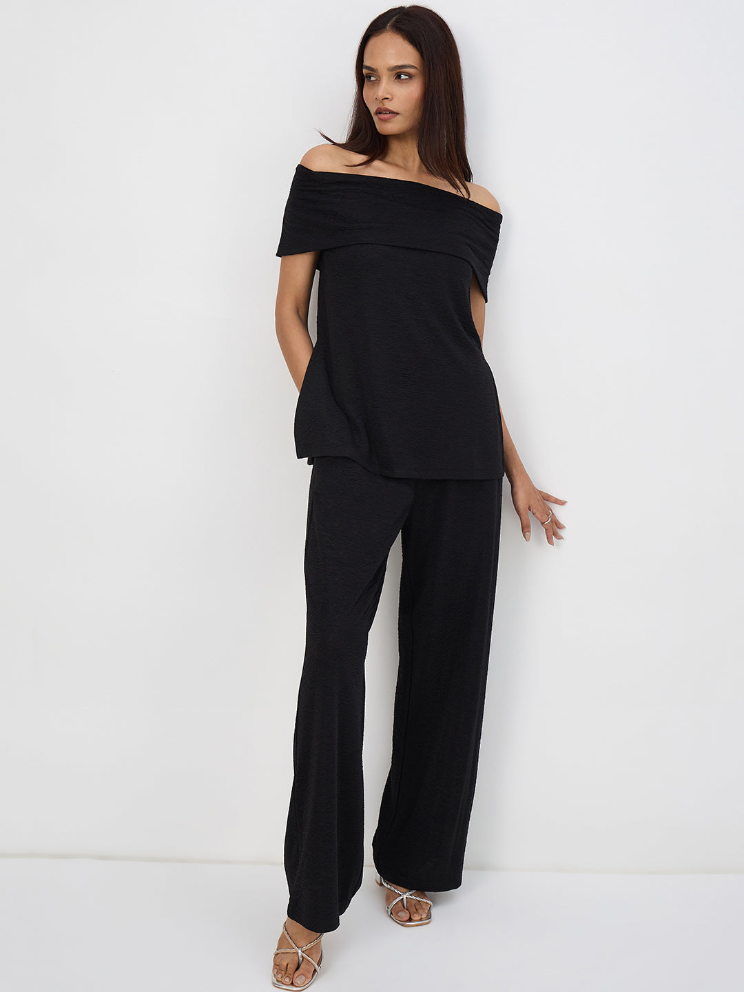 Black Off-Shoulder Co-Ord