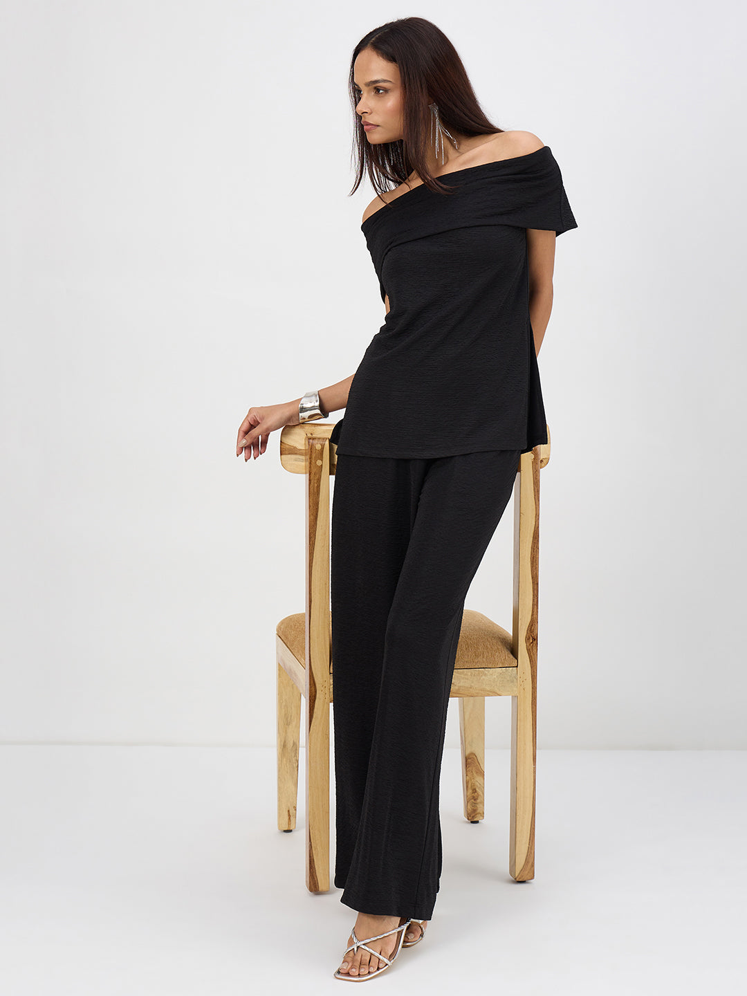 Black Off-Shoulder Co-Ord