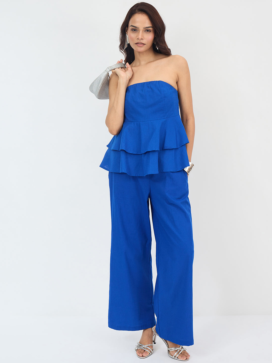 Royal Blue Cotton Layered Tube Top