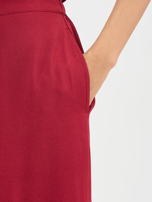 Red Asymmetric One Shoulder Co-Ord Set