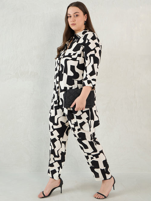Black And White Abstract Co-Ord Set