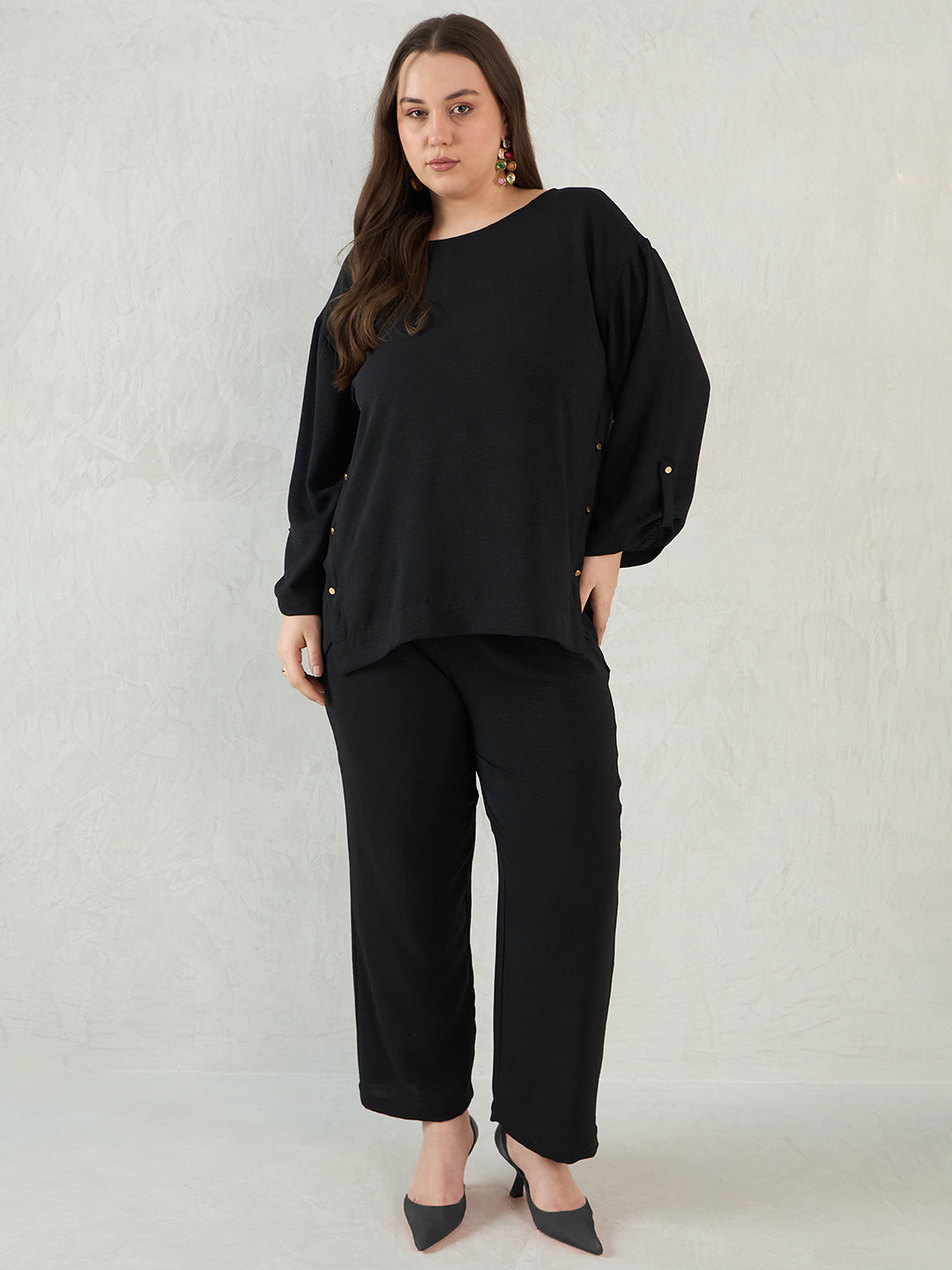 Black Button Detail Co-Ord