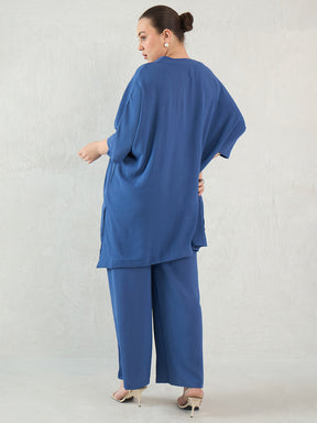 Denim Blue Asymmetric Co-Ord Set