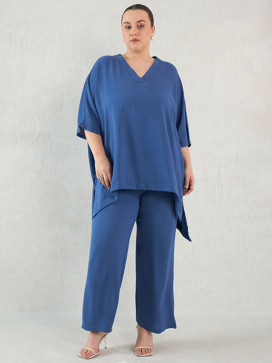 Denim Blue Asymmetric Co-Ord Set