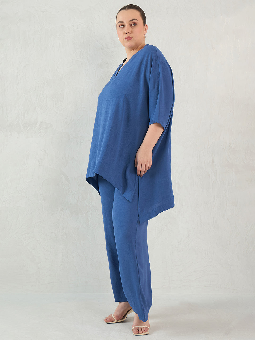 Denim Blue Asymmetric Co-Ord Set