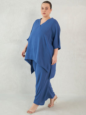 Denim Blue Asymmetric Co-Ord Set