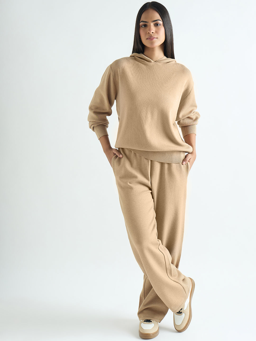 Beige Hooded Sweater