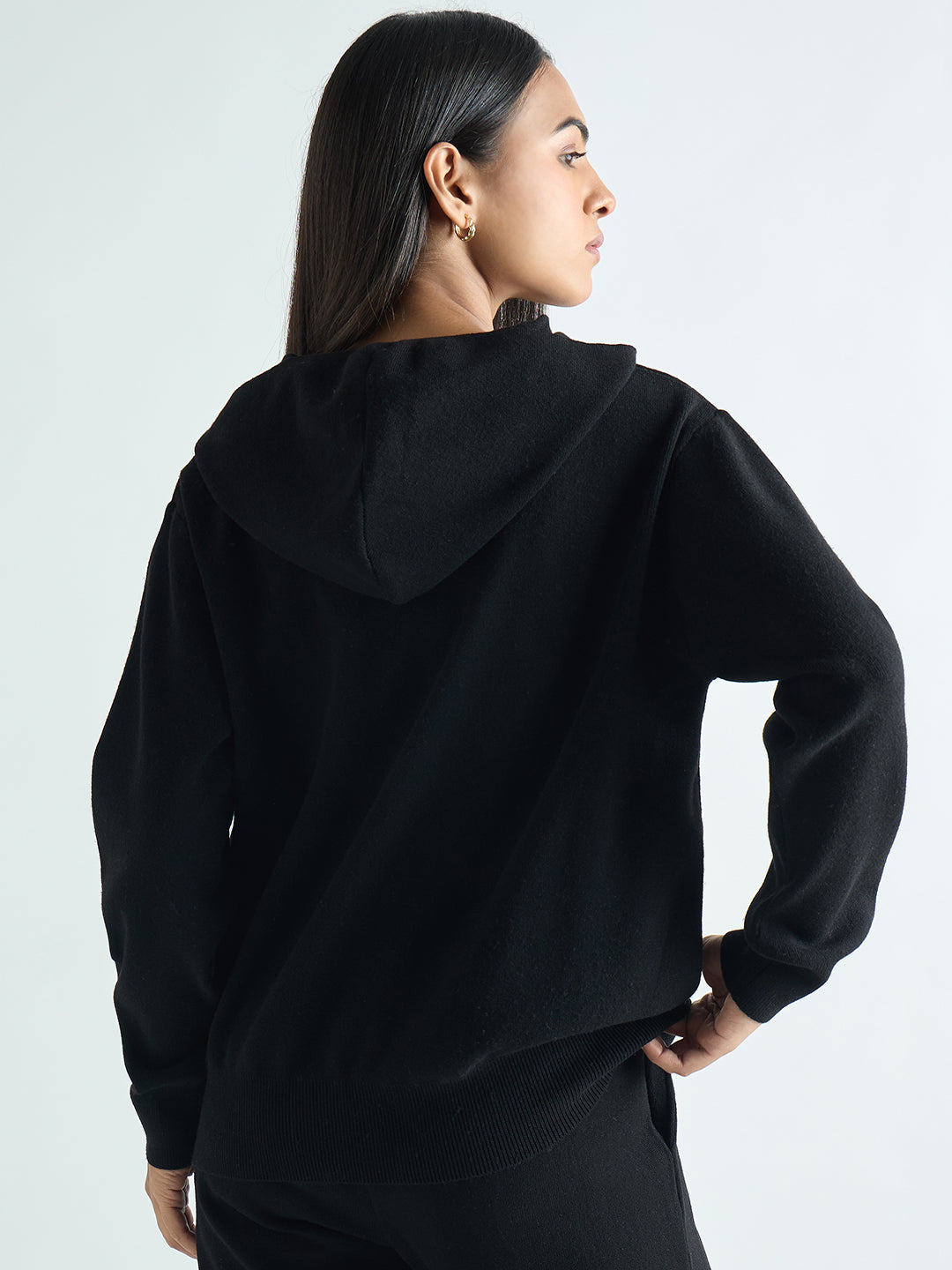 Black Hooded Sweater