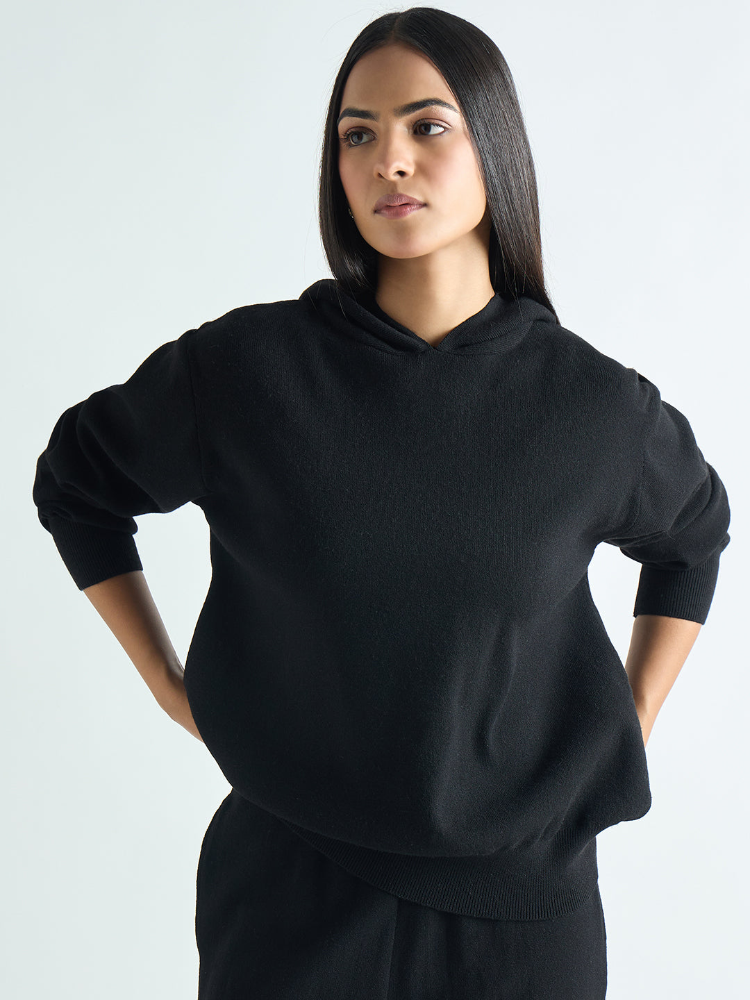 Black Hooded Sweater