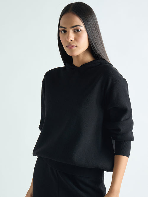 Black Hooded Sweater