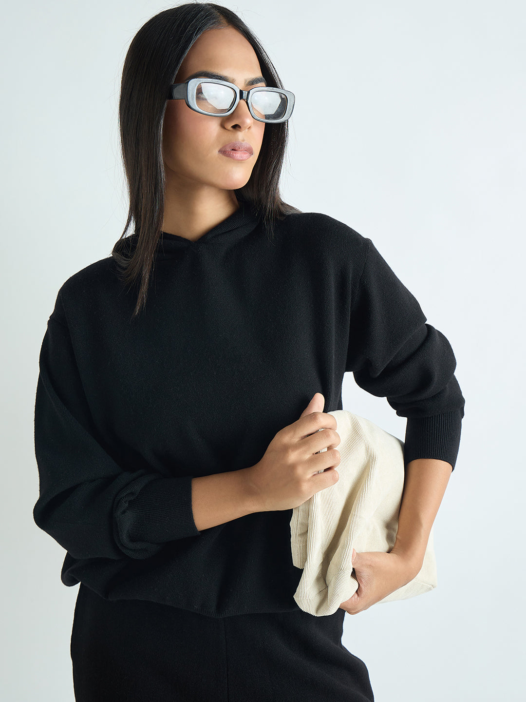 Black Hooded Sweater