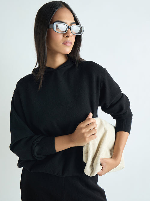 Black Hooded Sweater
