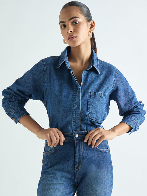 Mid Blue Denim Shirt