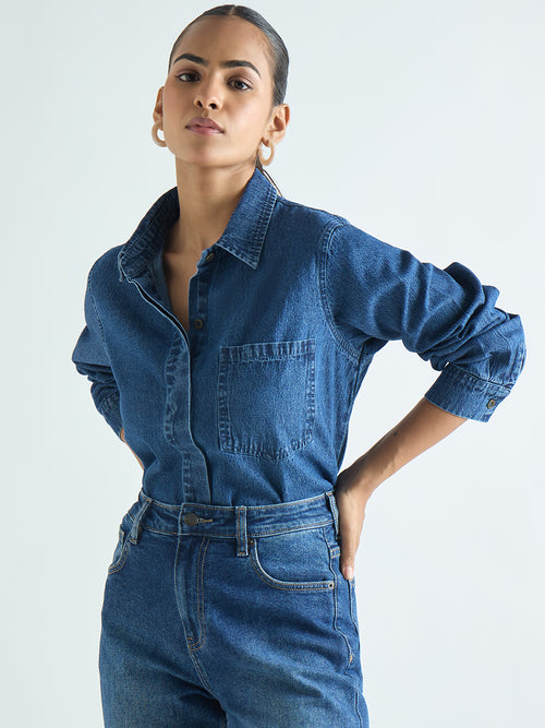 Mid Blue Denim Shirt