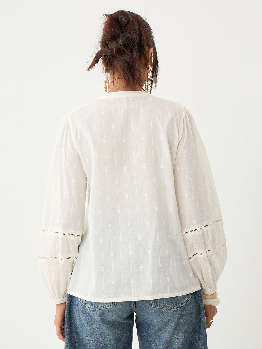 Off- White Pleated Yoke Dobby Shirt