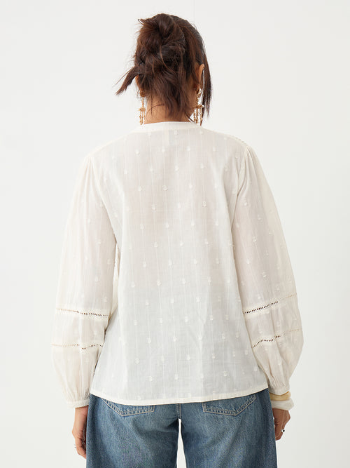 Off- White Pleated Yoke Dobby Shirt