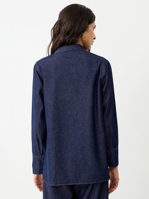 DenimClassic Navy High Low Shirt
