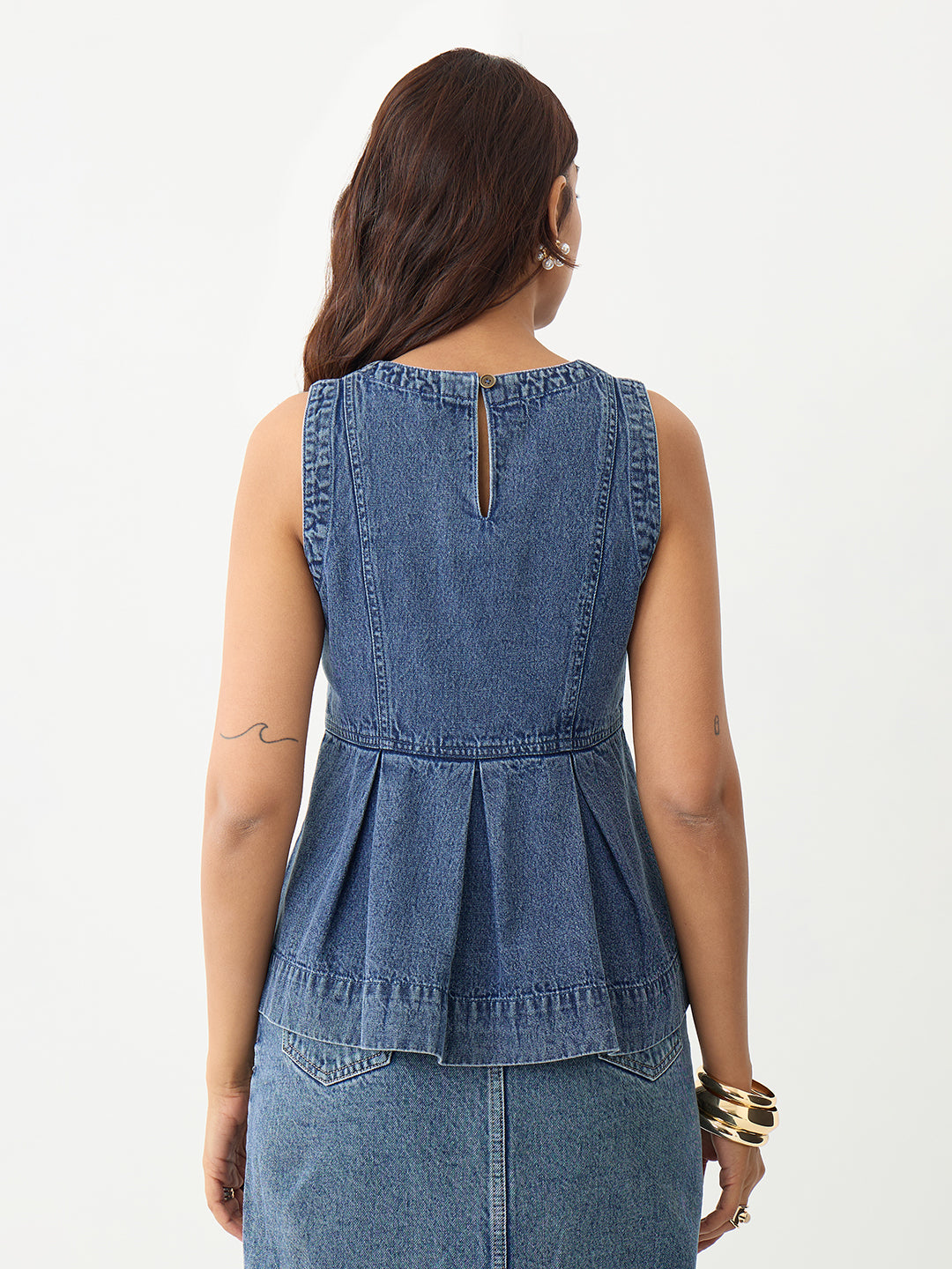 DenimClassic Acid Blue Peplum Top