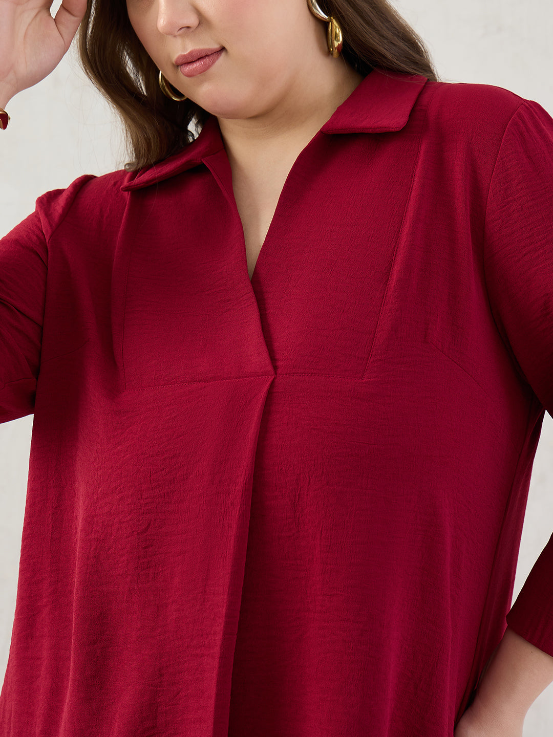 Maroon Yoke Detail Co-Ord