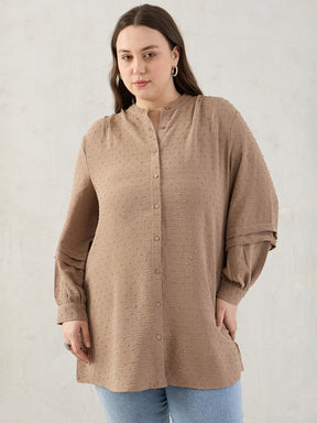 Beige Button Down Shirt