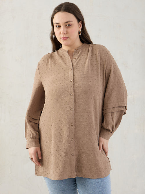 Beige Button Down Shirt
