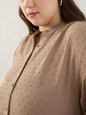 Beige Button Down Shirt