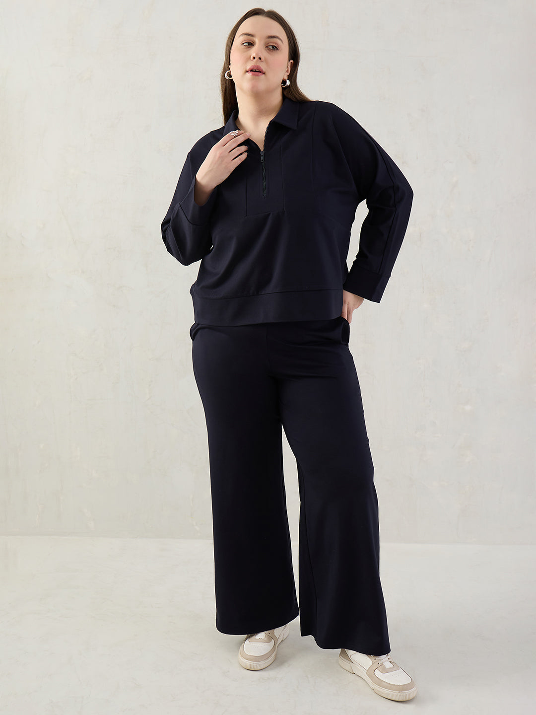 Navy Zip-Up Travel Co-Ord Set