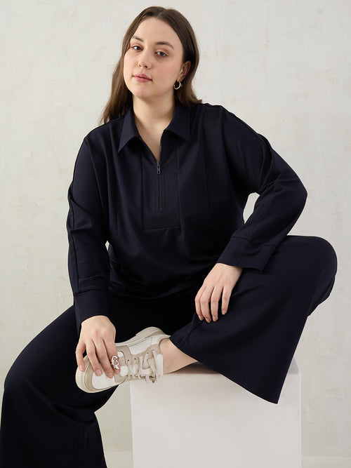 Navy Zip-Up Travel Co-Ord Set