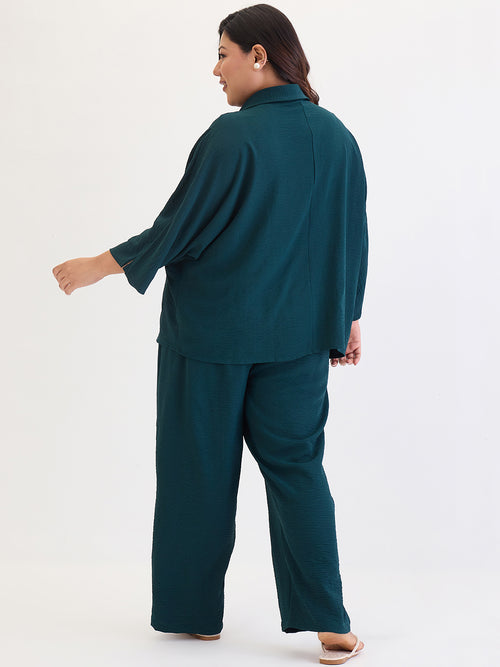 Bottle Green Kimono Sleeve Co-Ord Set