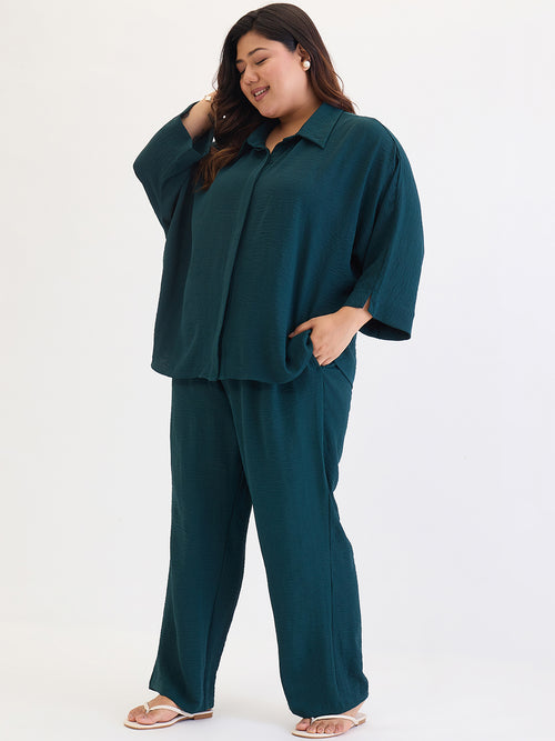 Bottle Green Kimono Sleeve Co-Ord Set