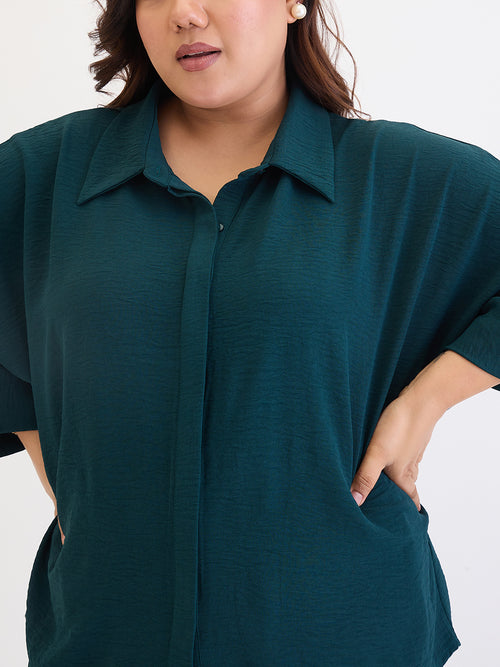 Bottle Green Kimono Sleeve Co-Ord Set