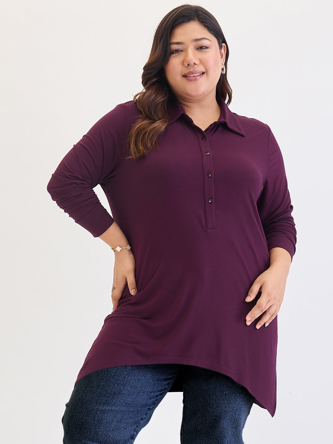 Wine Assymetric Tunic