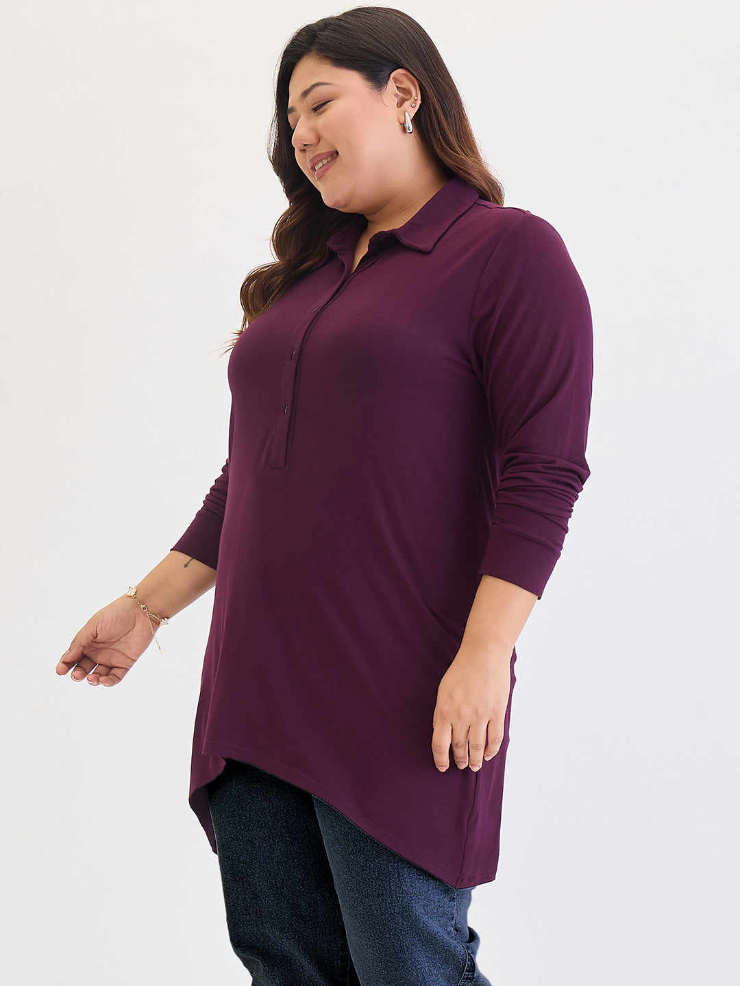 Wine Assymetric Tunic