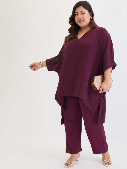 Wine Asymmetric Co-Ord Set