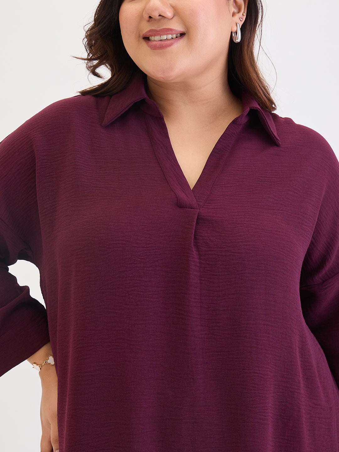 Wine Tunic And Pants Co-Ord Set