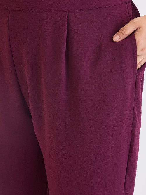 Wine Tunic And Pants Co-Ord Set
