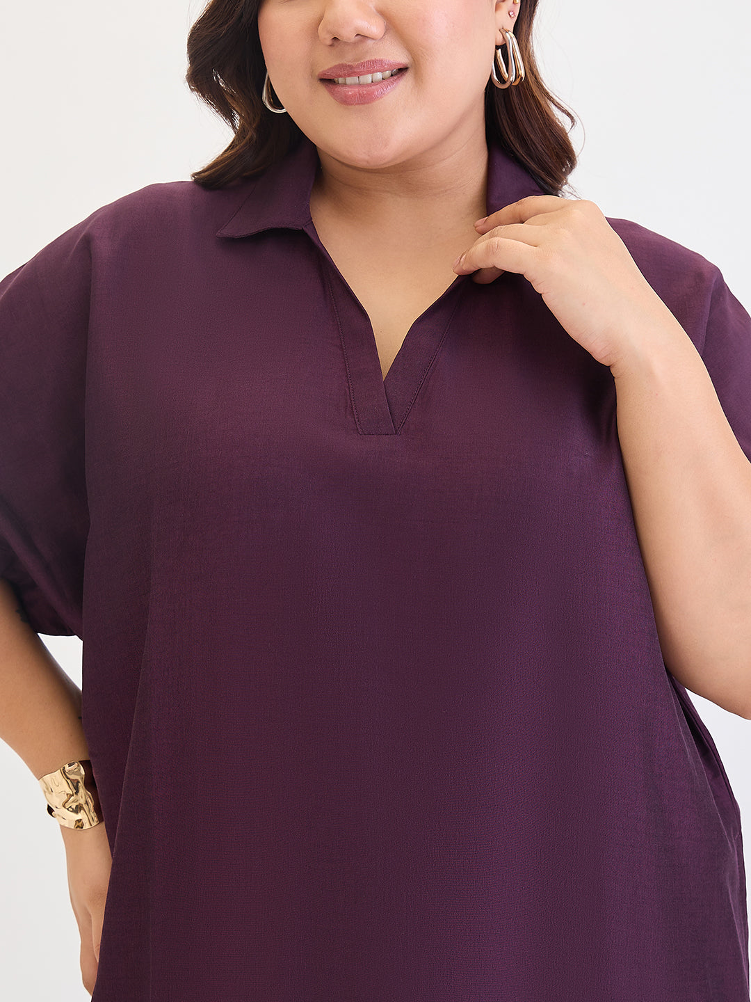 Wine Slit Detail Maxi Dress