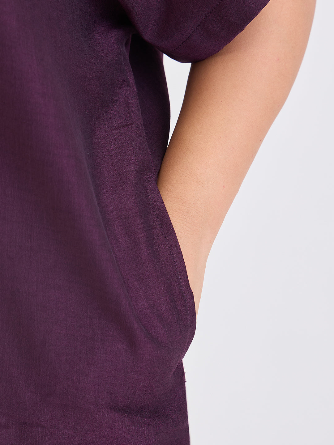 Wine Slit Detail Maxi Dress