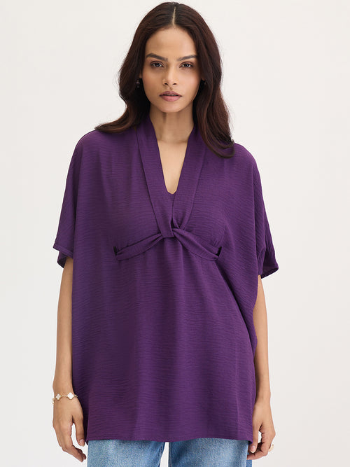 Purple Tie Up Kimono Top