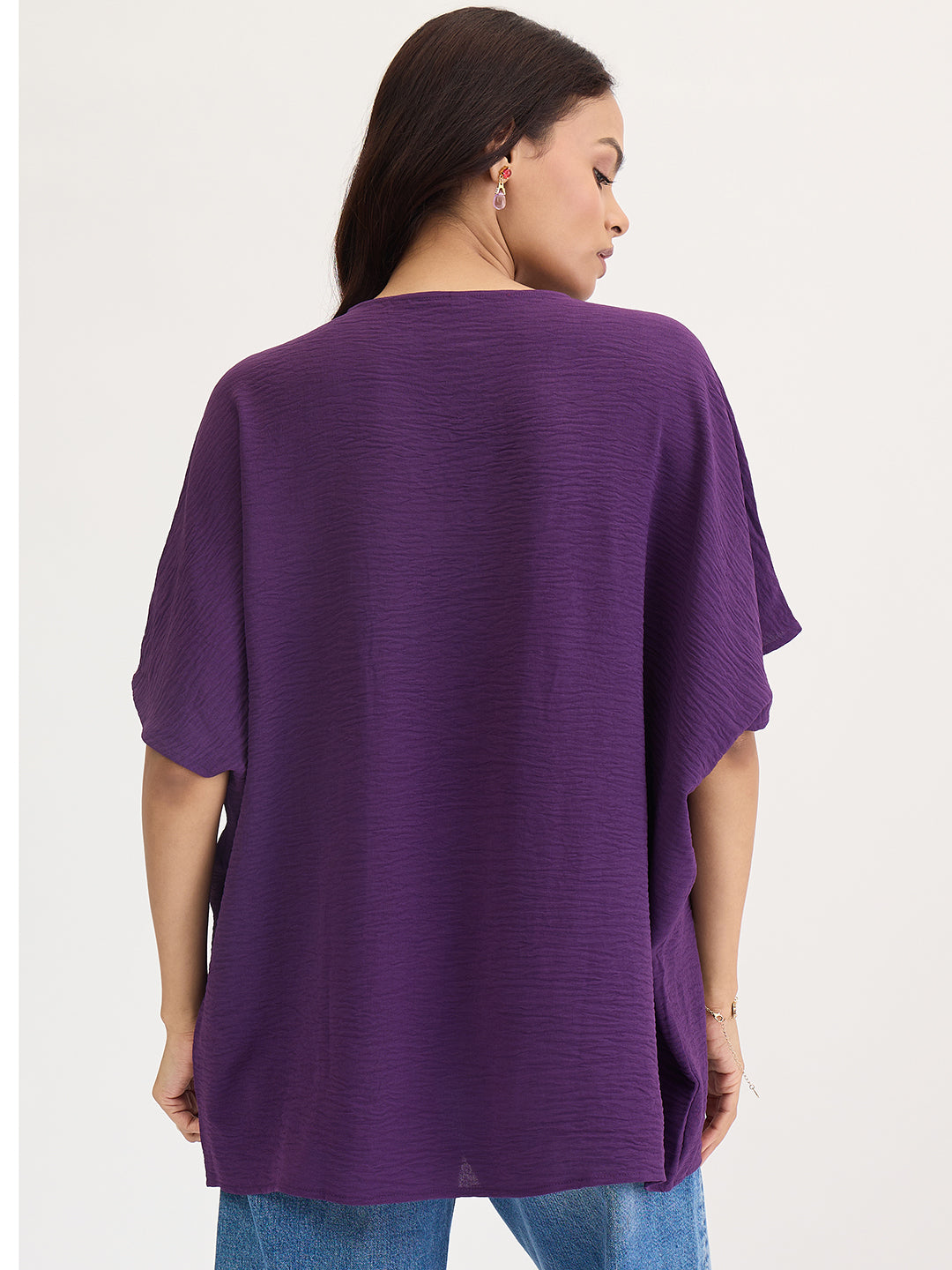 Purple Tie Up Kimono Top