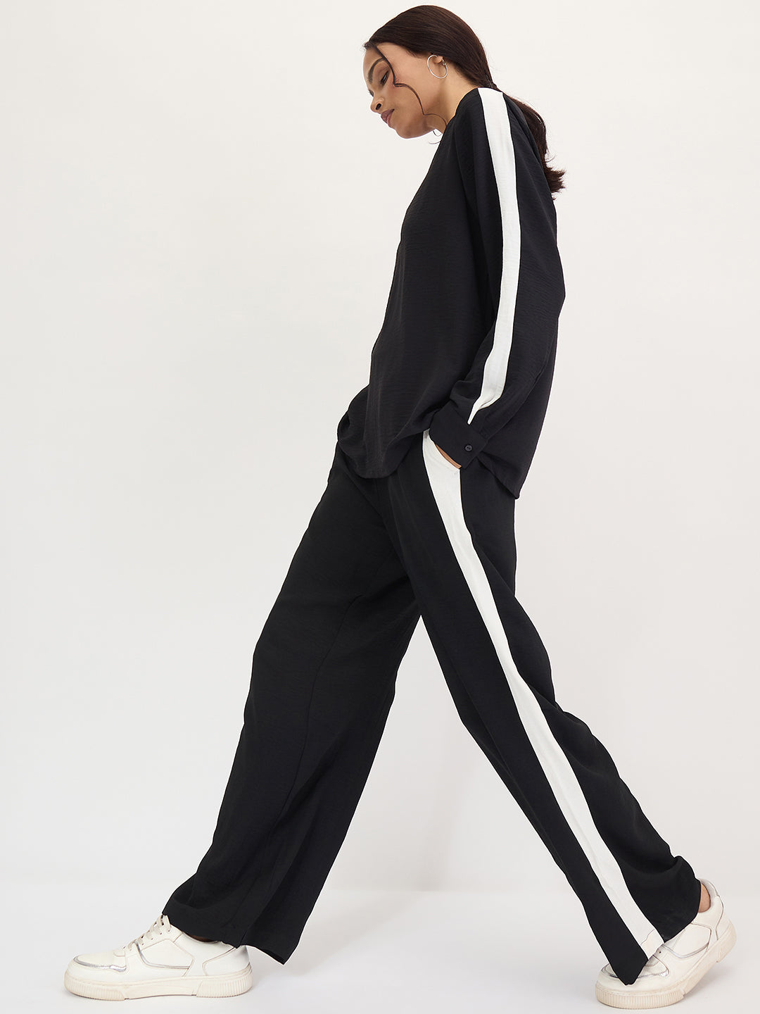 Black And White Colorblock Co-Ord Set
