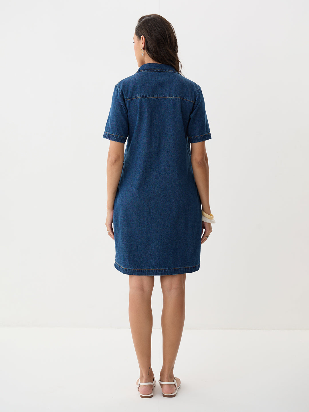 DenimClassic Blue Mini Shirt Dress