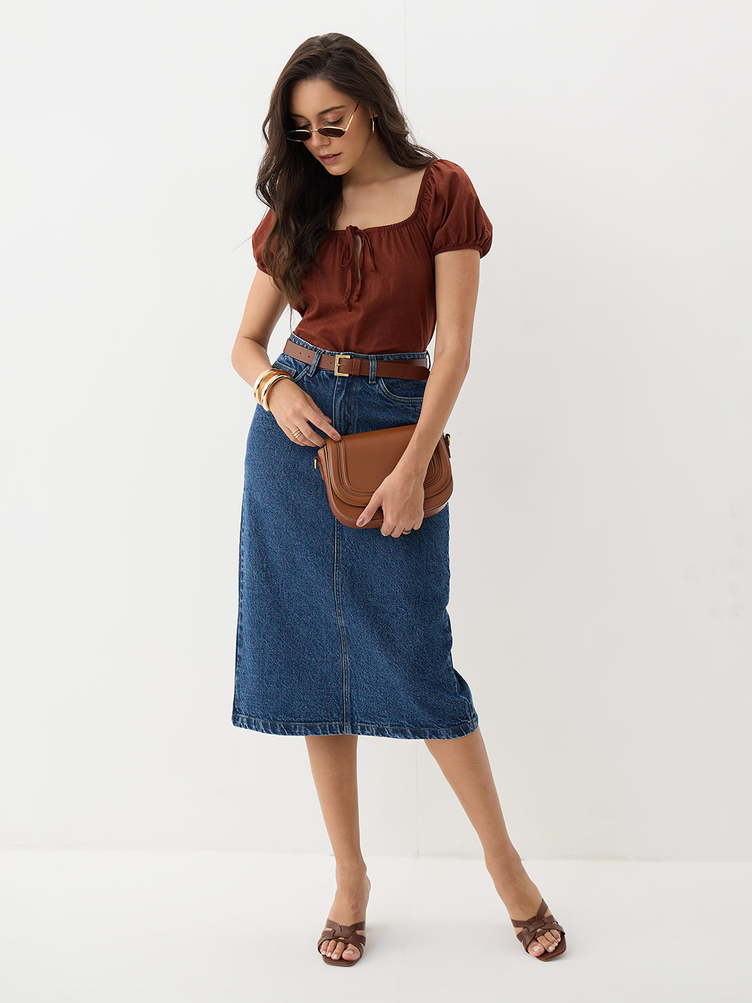 DenimClassic Navy Midi Skirt
