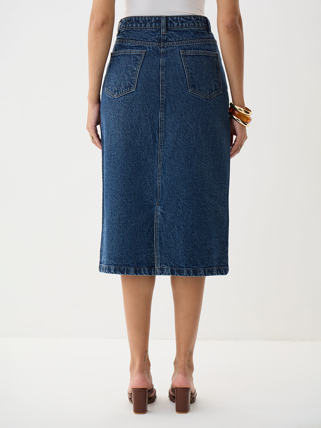 DenimClassic Navy Midi Skirt