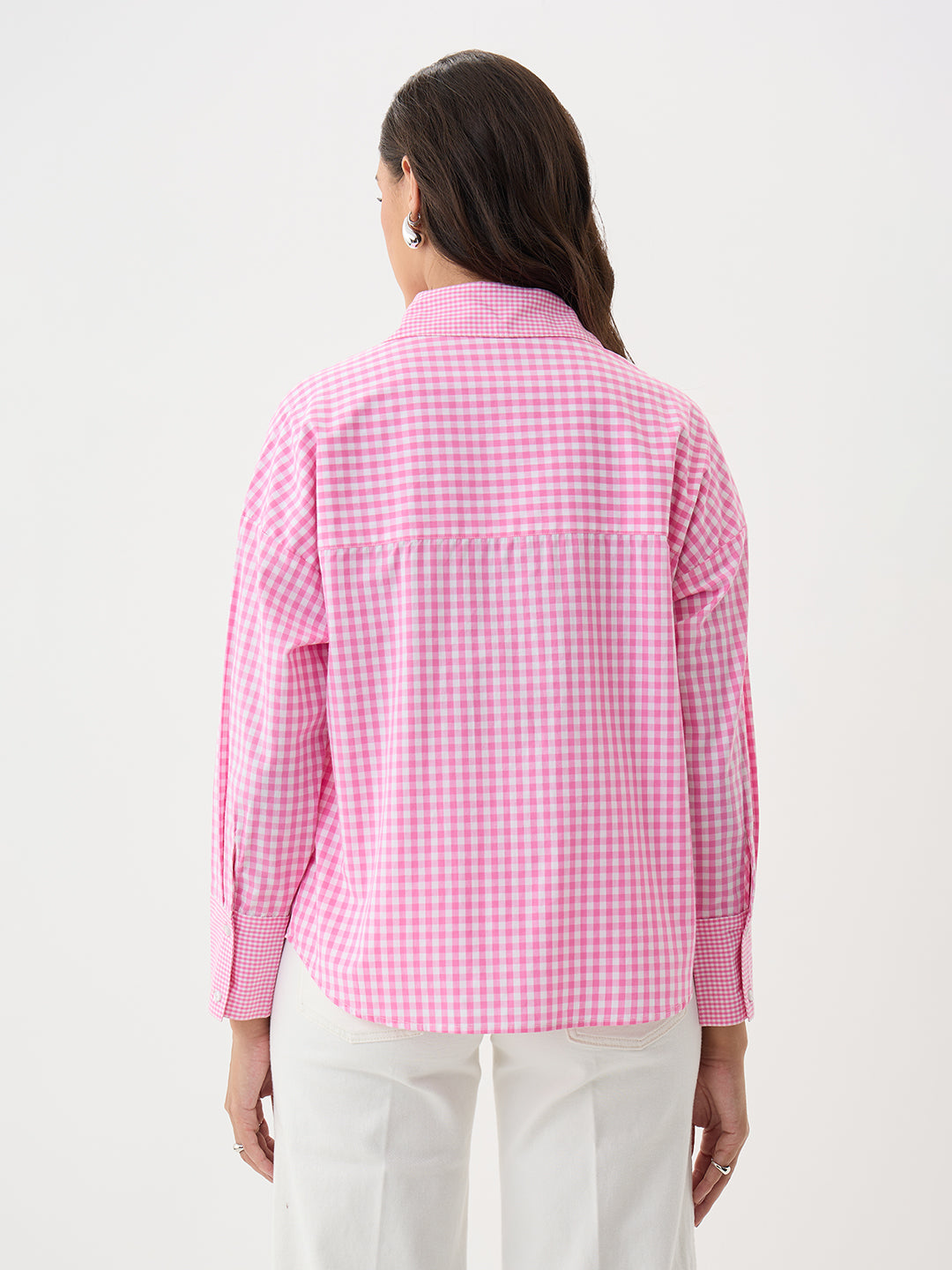 Pink Gingham Oversized Shirt