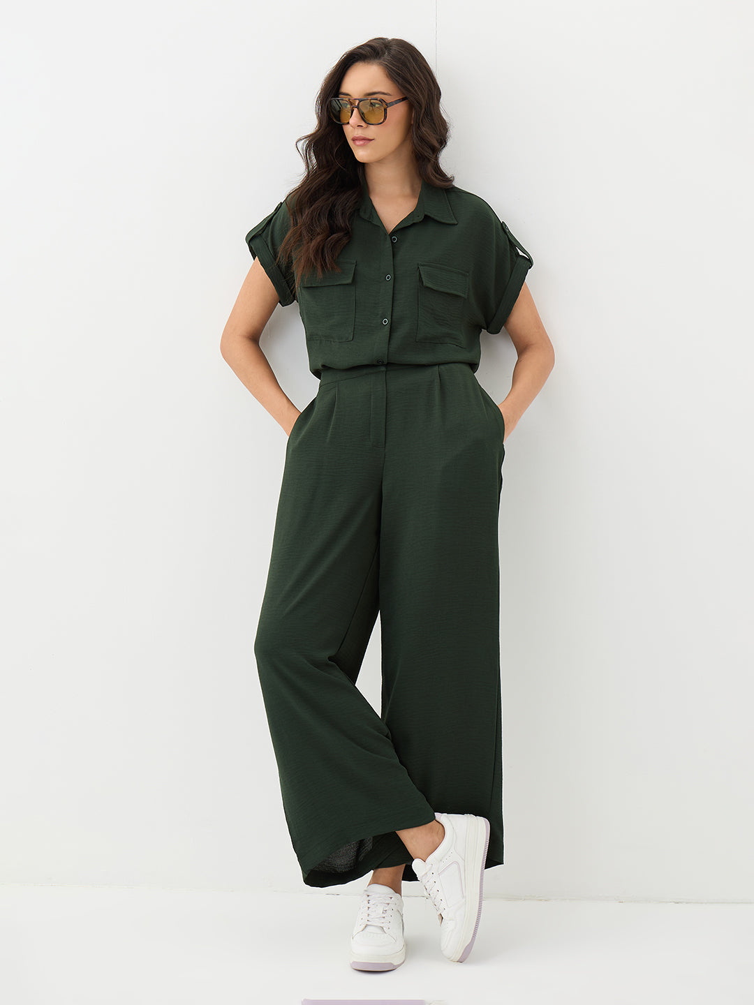 Bottle Green Dual Pocket Co-Ord Set